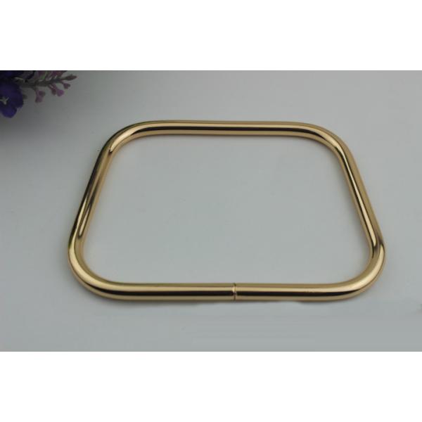 Professional factory high quality fashion zinc alloy square shape gunmetal color handbag leather handle