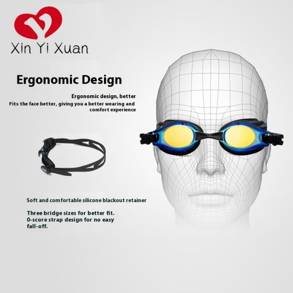 Adult swimming goggles across borders - Silicone integrated bridge swimming goggles - Anti-fog, waterproof, color-changing - Factory customized for both men and women