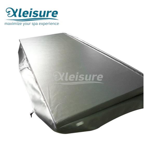 Vinyl Retractable Swim Spa Covers Safe Floating Hot Tub Cover Light Brown