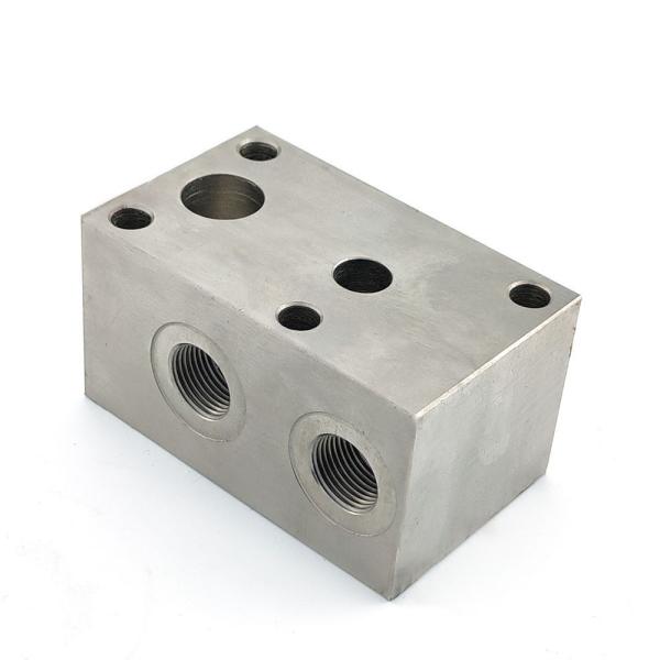 Bloco de Manifold de válvula de titânio metálico de aço inoxidável com usinagem e tolerância de /-0,05 mm