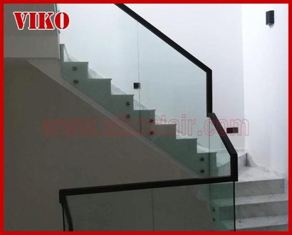Glass Spigot For Glass Railing VH99SB GlassSpigot 304 stainless steel Tempered glass Railing UChannel Cap Handrail Clean