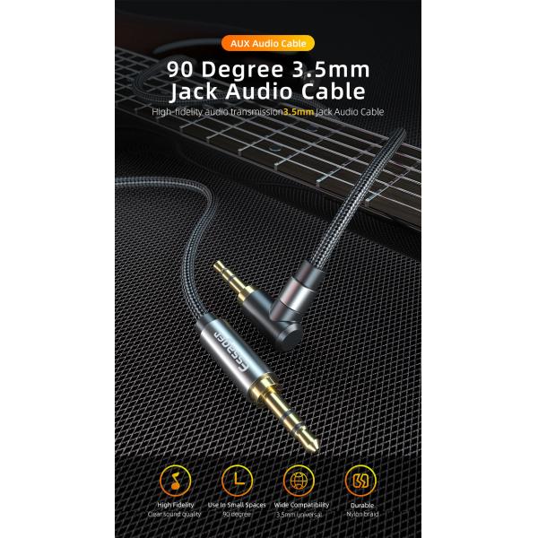 3.5mm AUX Cable Codo macho a macho conector de audio Cable 90 grados