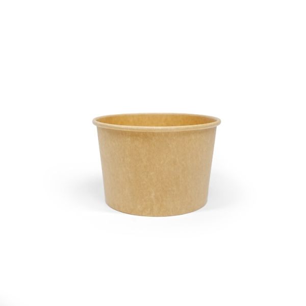 Biodegradable and eco-friendly takeaway disposable salad restaurant takeaway kraft paper bowl wholesale