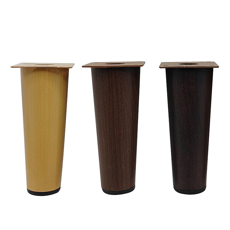 New Chinese Style Furniture Hardware Wood Grain & Black Sofa Legs Conical Heightening Support Feet for TV Cabinet & Coffee Table