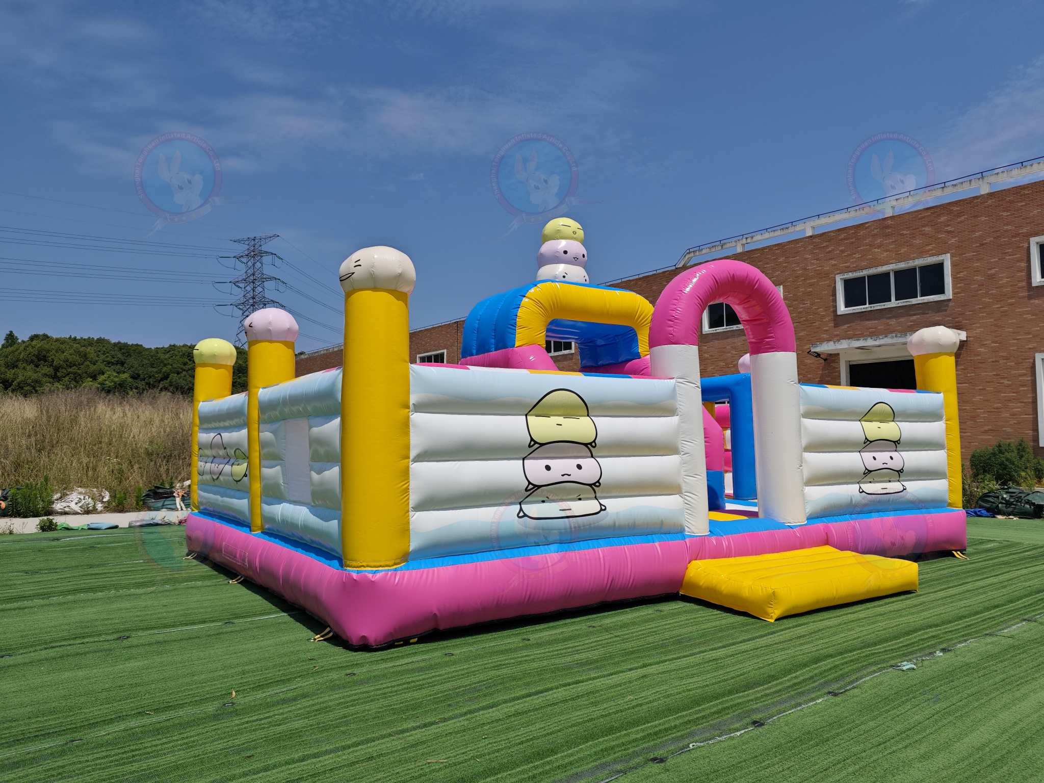 Custom Inflatable Bounce House Slide Combo Kids Fun Park Inflatable Castle Cartoon Theme Playground Party Castle Rental Event Play Structure