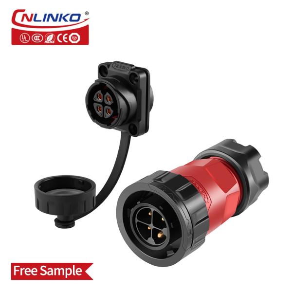 CNLINKO M20 Waterproof Power Plug Socket Panel Mount 20A 4 Pin Cable Connector