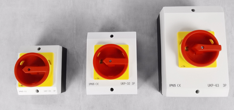 32A 4-Pole Rotary Load Disconnector Switch IP65 Waterproof Metal and Plastic Rotary Isolator Switch for AC 3-Phase