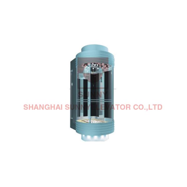 AC Drive Glass Passenger Panoramic Elevator Without Machine Room