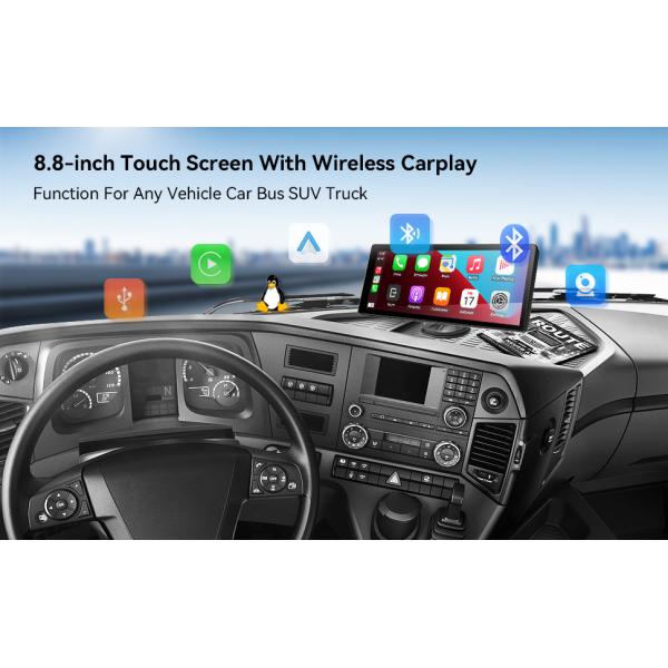 8.8 Inch Wireless Carplay Android Auto Mirroring Link For Car Bus SUV Truck