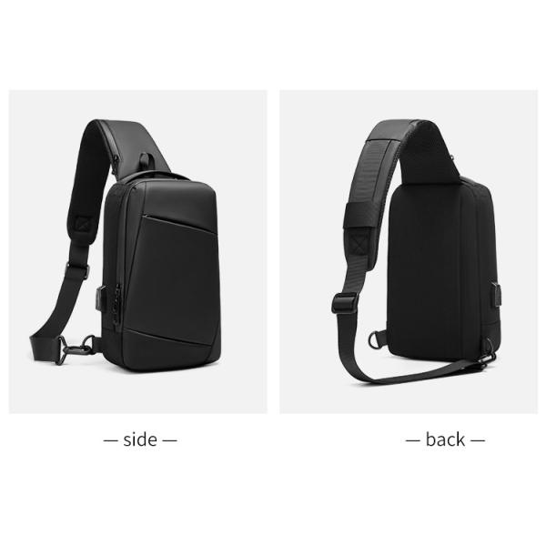 Black Gray 5L Shoulder Crossbody Mens Chest Sling Bag 0.53KG