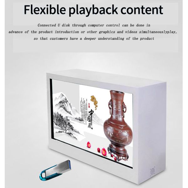 43 inch transparent LCD showcase with transparent lcd screen price
