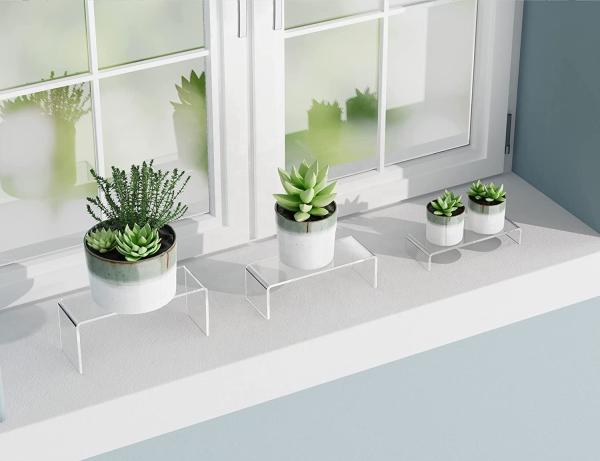 Acrylic Tabletop Riser U Shaped Stand Transparent Tablet Stand Cupcake Plexiglass Stair Risers