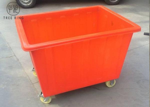 100 escaninhos plásticos móveis da lavanderia do galão com quatro rodas K400 Roto moldaram com capacidade 400kg