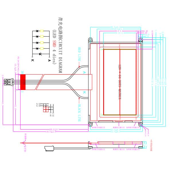 Модуль дисплея с плоским экраном TN STN FSTN ST7565R LCD панели LCD электроники COG/FPC