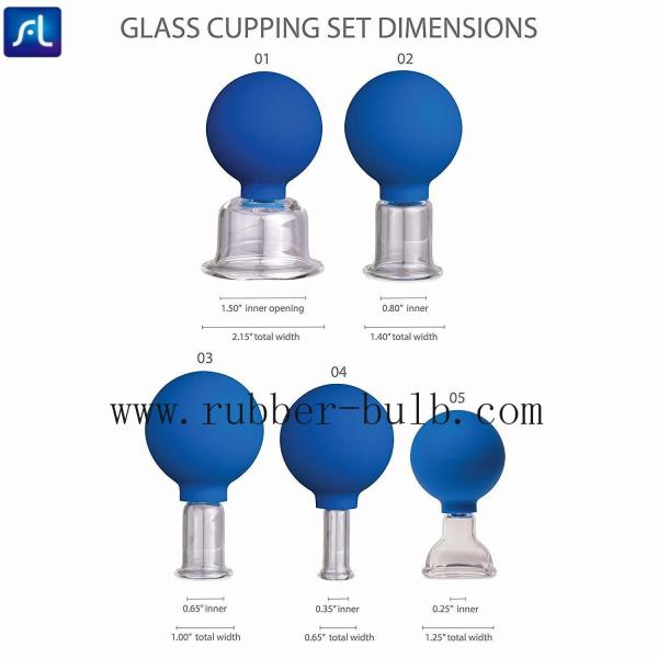 4pcs Rubber Bulb Glass Suction Cups/Rubber suction glass cupping set/Rubber Vacuum Cupping Set