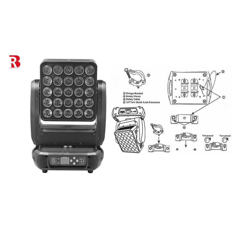 Высококачественный 5x5 Cree LED Матричный свет 25x10W RGBW Движущаяся голова Свет для дискотеки