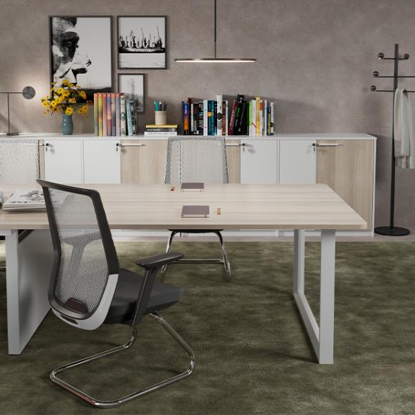 Foshan Source Factory Light Colored Conference Table Large Business Reception Negotiation Table Office Furniture