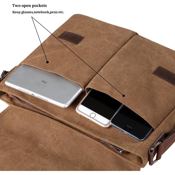 VINTAGE CANVAS sac à main sac de messager pour hommes femmes sac à main de voyage 13,5 