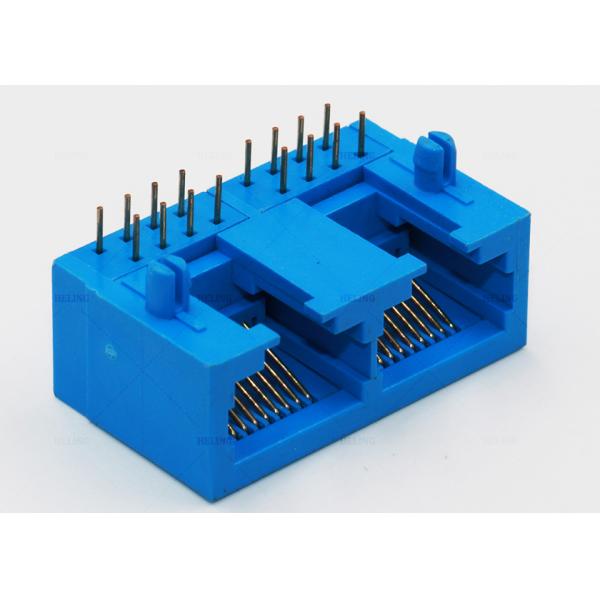 Ganged 1 X 2 Ports Through Hole Network RJ45 Multiport Connector RJ45 for NAC