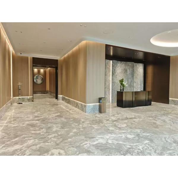 Brazilian Abrasion Resistant Polished Marble Sheet For Kitchen White Rock Marble Slab