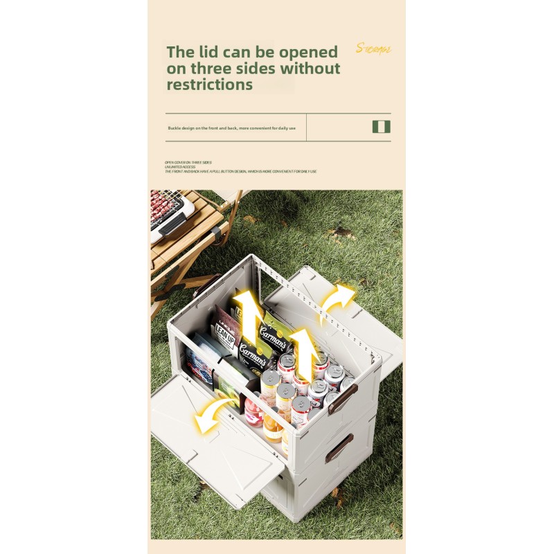 Large Capacity Outdoor Folding Storage Box Rectangle Shape Aluminum PP Box Creative Organizer for Camping Car Trunk