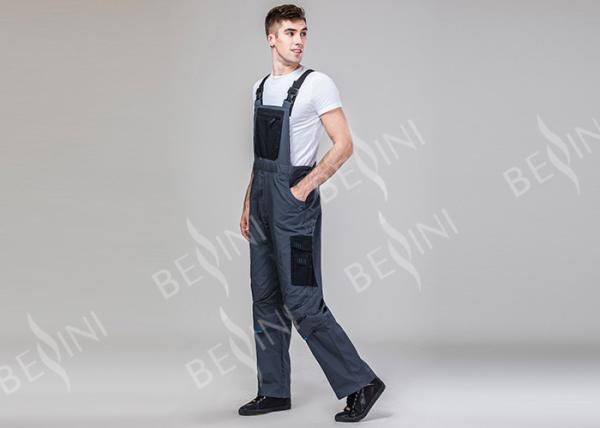 Dark Gray Heavy Duty Work Suit Work Wear Jackets And Pants With Zipper Closure