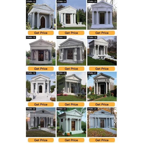 Outdoor Large Luxurious American Big Size Granite Family Mausoleum with Bronze Horse Statue