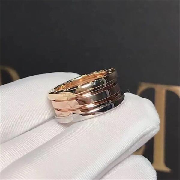   three color  ring in 18 kt  yellow gold or white gold