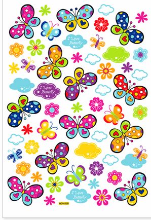 Butterfly PVC Glitter Childrens Wall Stickers 4359