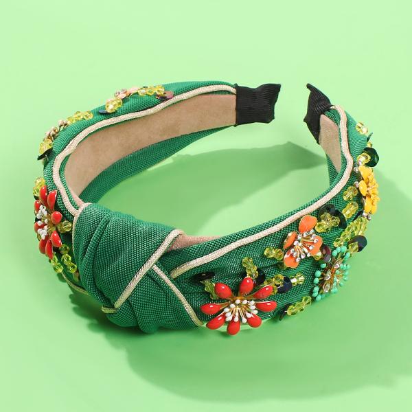 Fashion new elegant bow with diamond-encrusted headband personality luxury cloth heavy foreman hoops