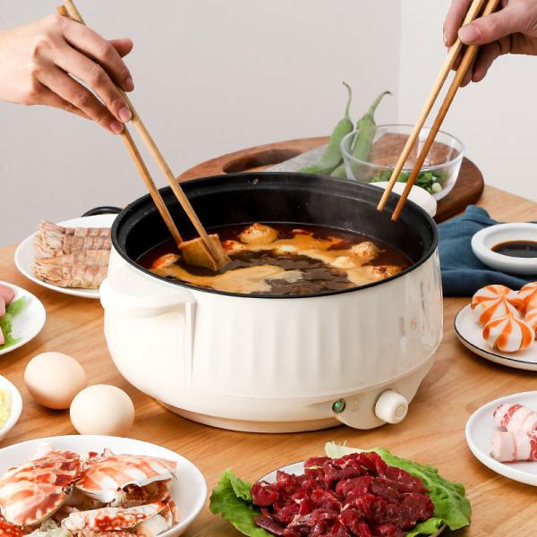 Non-Stick Coating Home Electric Skillet Portable Electric Hot Pot for Household