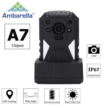H.264 1296P True HD Video Security Guard Body Camera With GPS Recording