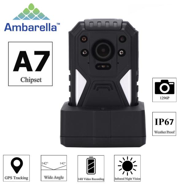 H.264 1296P True HD Video Security Guard Body Camera With GPS Recording