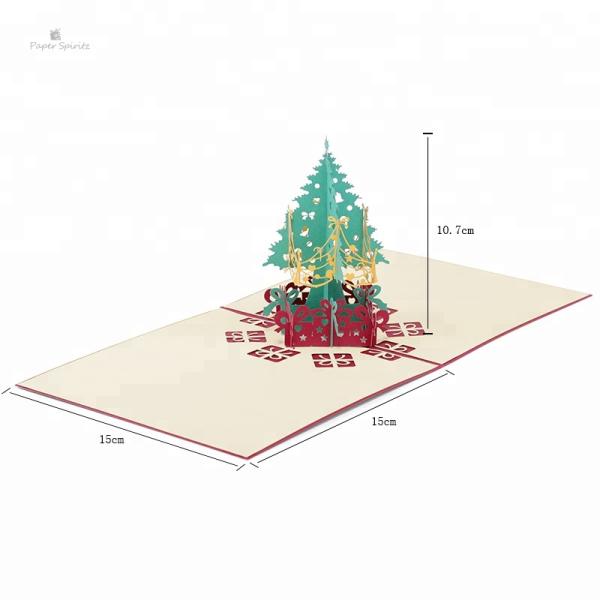 Поп 3D офсетной печати вверх размер рождества 15cm×15cm×10.7cm поздравительных открыток