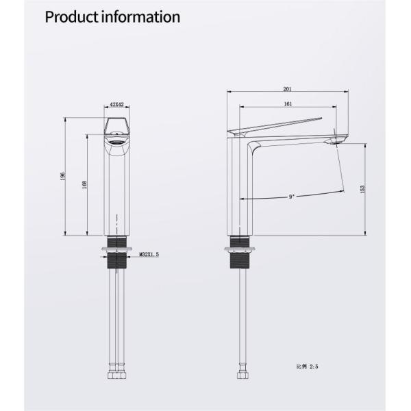 2KG Household Bathroom Kitchen Faucet Tap White Hot And Cold All Copper Cuprum