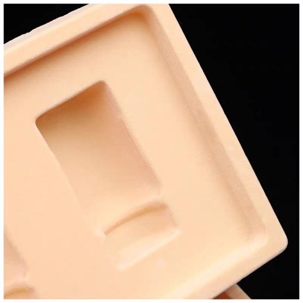 Customized disposable PP pet PVC PS flocking plastic black/white plastic vacuum tray for cosmetics