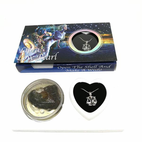 12 Horoscope Zodiac Love Wish Pearl Necklace Gift Set with Libra Locket Pendant Innovative Birthday Gift