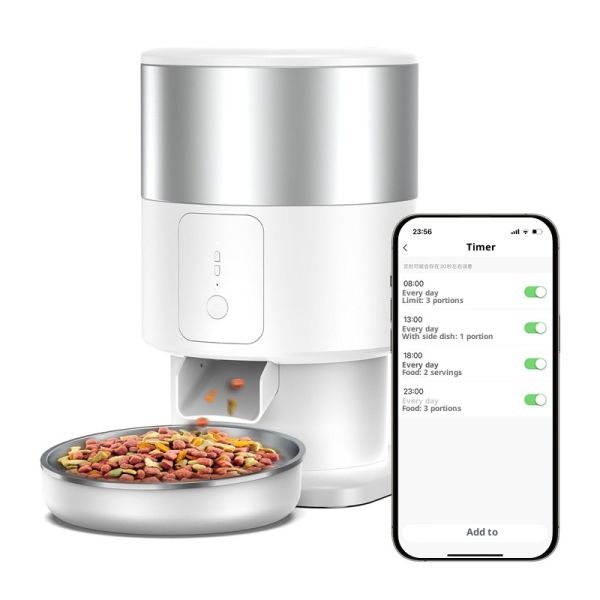Eco-Friendly Intelligent Dog Cat Food Feeder Charge Automatic Timing Quantitative Portion Control BPA-Free Stainless Bowls Solid