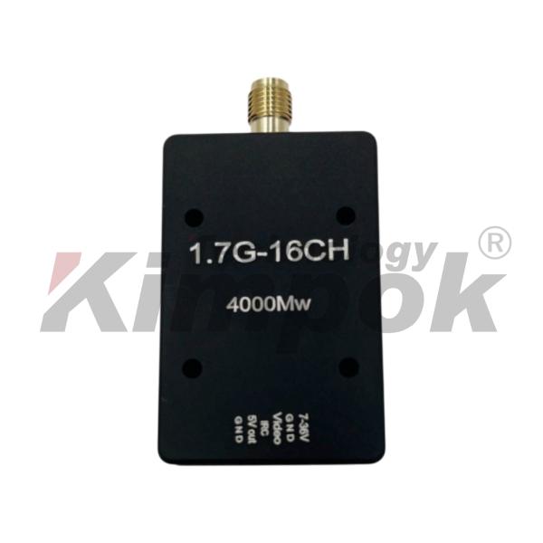 Transmisor FPV ultraligero de 4W 1.7G 8 CH Peso 25.85g VTX de alta potencia 1.7Ghz Baja latencia para drones de carreras