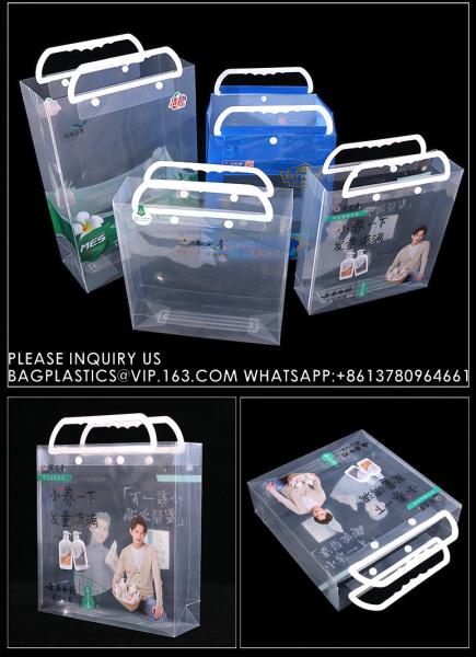 Plastic Hard Handle Bags, Handle Shopping bags, handle shipper, handle gift bags, white handle handy bags