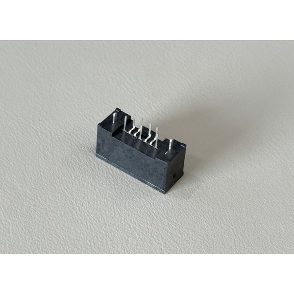 1.27mm PCB male header connector, 7 pin right-angle gold-plated double row electrical signal connector for SATA interface server storage automotive electronics power and data transmission