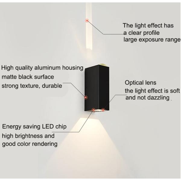 6W LED double-headed outdoor wall lights waterproof up and down lighting corridor balcony staircase courtyard wall