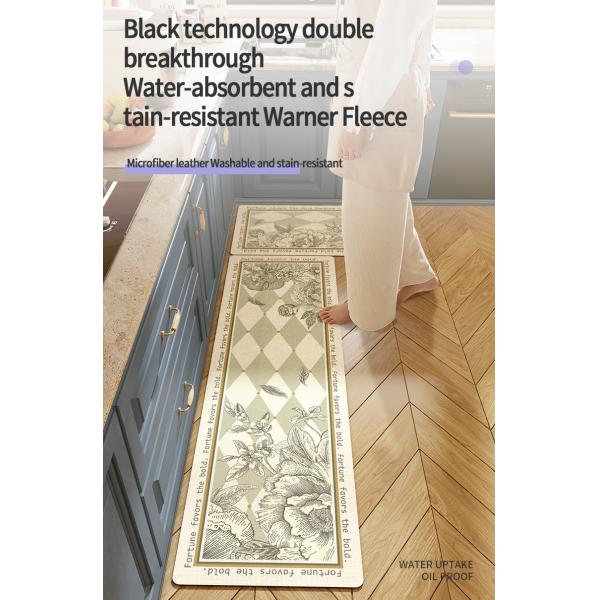 Non Slip Waterproof Kitchen Door Rug Mat for Anti Fatigue Washable Teppich Floor Mat