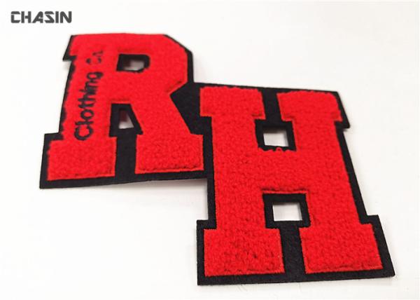 Custom Monogram Chenille Embroidery Patches  ,  Iron On Chenille Letter Patches