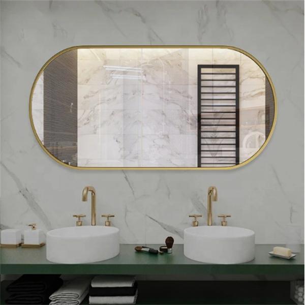 Customer Logo Modern Design Arch Mirror Rectangular Glass Aluminum Framed Floor Mirror