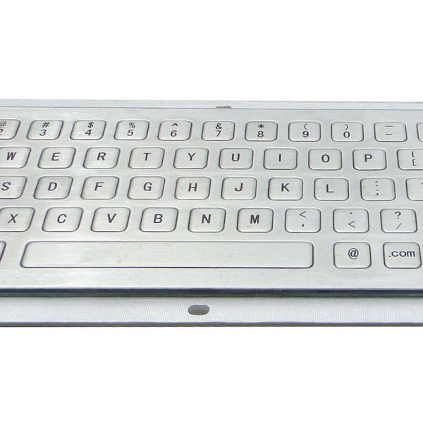Waterproof Kiosk Or Industrial Computer Keyboard With Flat Keys And Trackball
