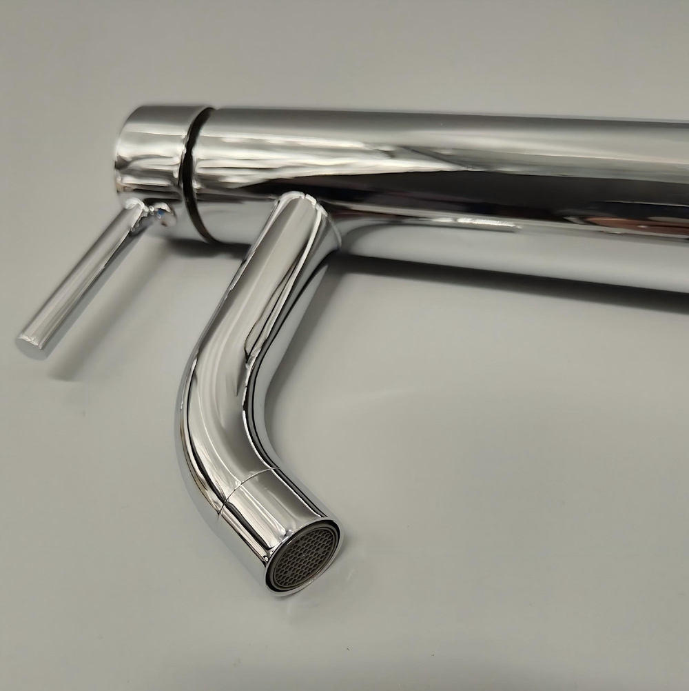 SUS304 Stainless Steel Faucet for washbasin with 35mm ceramic cartridge and flexible hoses in various surface finishes
