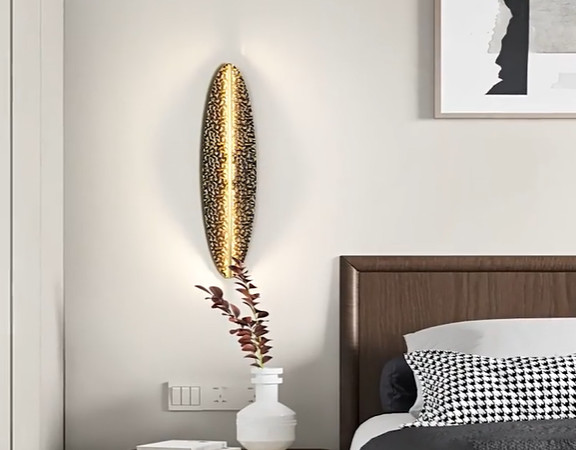 Copper wall lamp living room background wall modern simple bedroom bedside lamp creative personality retro art decoration lamp