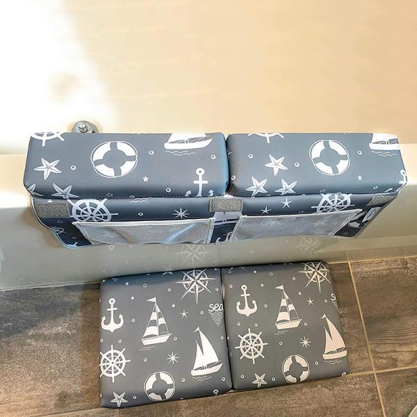 Water Resistant Bath Kneeling Pad With Dreamlike Nautical Theme Design