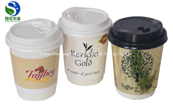 Leakproof Seal Double Wall Takeaway Coffee Cups Branded Paper Coffee Cups